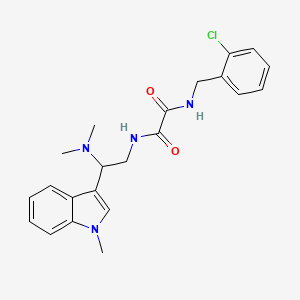molecular formula C22H25ClN4O2 B2715508 N1-(2-chlorobenzyl)-N2-(2-(dimethylamino)-2-(1-methyl-1H-indol-3-yl)ethyl)oxalamide CAS No. 1091395-61-7