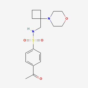 molecular formula C17H24N2O4S B2715516 4-Acetyl-N-[(1-morpholin-4-ylcyclobutyl)methyl]benzenesulfonamide CAS No. 2380185-68-0