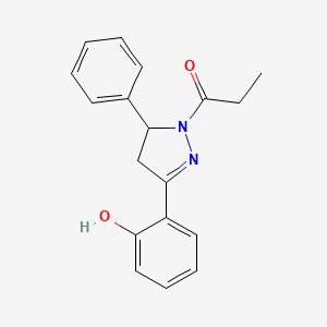 molecular formula C18H18N2O2 B2715528 1-(3-(2-羟基苯基)-5-苯基-4,5-二氢-1H-吡唑-1-基)丙酮 CAS No. 1007794-28-6
