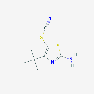 molecular formula C8H11N3S2 B2715534 2-Amino-4-(tert-butyl)-1,3-thiazol-5-yl thiocyanate CAS No. 339016-14-7