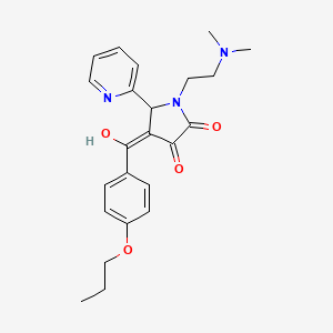 molecular formula C23H27N3O4 B2715542 1-(2-(dimethylamino)ethyl)-3-hydroxy-4-(4-propoxybenzoyl)-5-(pyridin-2-yl)-1H-pyrrol-2(5H)-one CAS No. 618877-99-9