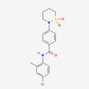 molecular formula C18H19BrN2O3S B2715559 N-(4-bromo-2-methylphenyl)-4-(1,1-dioxido-1,2-thiazinan-2-yl)benzamide CAS No. 941944-87-2