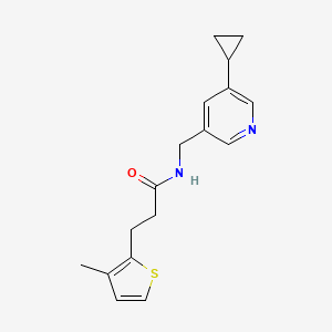 molecular formula C17H20N2OS B2715598 N-((5-环丙基吡啶-3-基)甲基)-3-(3-甲硫基噻吩-2-基)丙酰胺 CAS No. 2034206-89-6