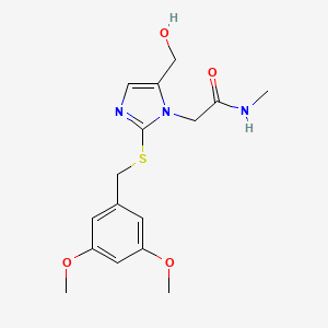 molecular formula C16H21N3O4S B2715603 2-(2-((3,5-dimethoxybenzyl)thio)-5-(hydroxymethyl)-1H-imidazol-1-yl)-N-methylacetamide CAS No. 921563-27-1