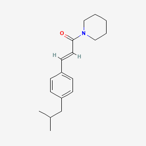 molecular formula C18H25NO B2715621 3-(4-Isobutylphenyl)-1-piperidino-2-propen-1-one CAS No. 329778-70-3