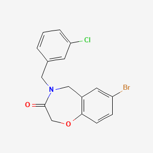 molecular formula C16H13BrClNO2 B2715671 7-bromo-4-(3-chlorobenzyl)-4,5-dihydro-1,4-benzoxazepin-3(2H)-one CAS No. 1326872-18-7