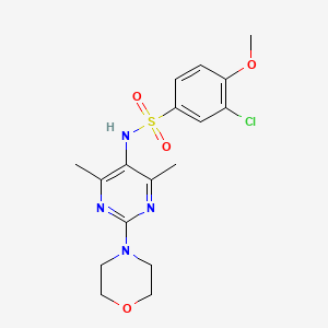 molecular formula C17H21ClN4O4S B2715688 3-chloro-N-(4,6-dimethyl-2-morpholinopyrimidin-5-yl)-4-methoxybenzenesulfonamide CAS No. 1797214-67-5