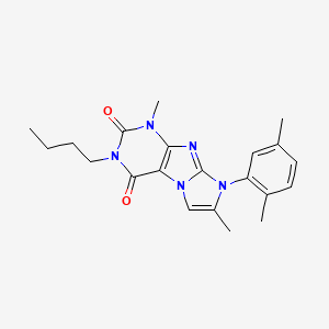 molecular formula C21H25N5O2 B2715696 2-Butyl-6-(2,5-dimethylphenyl)-4,7-dimethylpurino[7,8-a]imidazole-1,3-dione CAS No. 923512-68-9