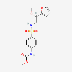 molecular formula C15H18N2O6S B2715699 methyl (4-(N-(2-(furan-2-yl)-2-methoxyethyl)sulfamoyl)phenyl)carbamate CAS No. 1798660-21-5