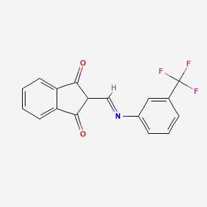 molecular formula C17H10F3NO2 B2715721 2-[[3-(Trifluoromethyl)phenyl]iminomethyl]indene-1,3-dione CAS No. 1020252-37-2