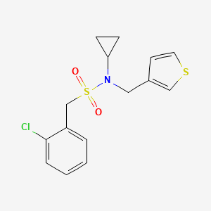 molecular formula C15H16ClNO2S2 B2715734 1-(2-chlorophenyl)-N-cyclopropyl-N-(thiophen-3-ylmethyl)methanesulfonamide CAS No. 1235229-12-5