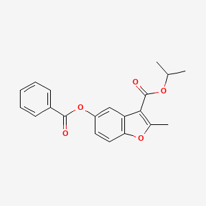 molecular formula C20H18O5 B2715748 Propan-2-yl 5-benzoyloxy-2-methyl-1-benzofuran-3-carboxylate CAS No. 303057-00-3