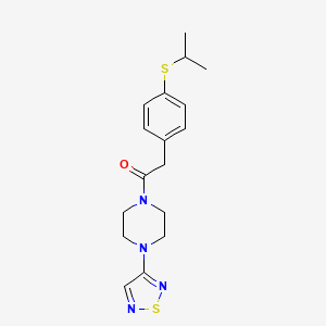 molecular formula C17H22N4OS2 B2715757 2-[4-(Propan-2-ylsulfanyl)phenyl]-1-[4-(1,2,5-thiadiazol-3-yl)piperazin-1-yl]ethan-1-one CAS No. 2097921-59-8