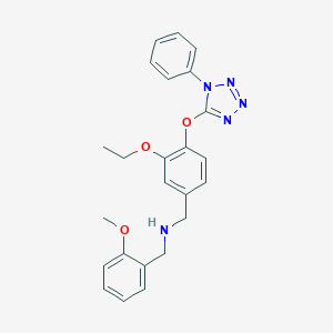 molecular formula C24H25N5O3 B271578 {3-ethoxy-4-[(1-phenyl-1H-tetrazol-5-yl)oxy]benzyl}(2-methoxybenzyl)amine 