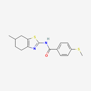molecular formula C16H18N2OS2 B2715784 N-(6-methyl-4,5,6,7-tetrahydrobenzo[d]thiazol-2-yl)-4-(methylthio)benzamide CAS No. 896348-66-6
