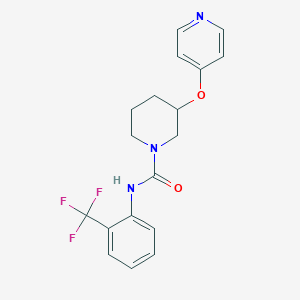 molecular formula C18H18F3N3O2 B2715787 3-(吡啶-4-氧基)-N-(2-(三氟甲基)苯基)哌啶-1-甲酰胺 CAS No. 2034276-61-2