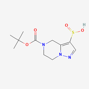 molecular formula C11H17N3O4S B2715791 5-(tert-Butoxycarbonyl)-4,5,6,7-tetrahydropyrazolo[1,5-a]pyrazine-3-sulfinic acid CAS No. 2230803-48-0