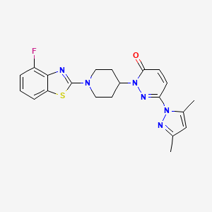 molecular formula C21H21FN6OS B2715811 6-(3,5-dimethyl-1H-pyrazol-1-yl)-2-[1-(4-fluoro-1,3-benzothiazol-2-yl)piperidin-4-yl]-2,3-dihydropyridazin-3-one CAS No. 2379972-47-9