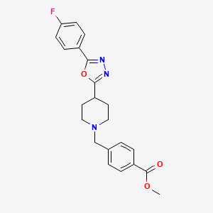 molecular formula C22H22FN3O3 B2715817 Methyl 4-((4-(5-(4-fluorophenyl)-1,3,4-oxadiazol-2-yl)piperidin-1-yl)methyl)benzoate CAS No. 1251633-31-4