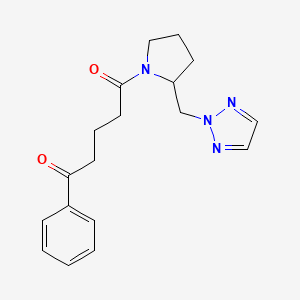 1-(2-((2H-1,2,3-triazol-2-yl)methyl)pyrrolidin-1-yl)-5-phenylpentane-1,5-dione