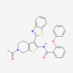molecular formula C29H23N3O3S2 B2715844 N-(6-acetyl-3-(benzo[d]thiazol-2-yl)-4,5,6,7-tetrahydrothieno[2,3-c]pyridin-2-yl)-2-phenoxybenzamide CAS No. 887897-34-9