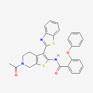 molecular formula C29H23N3O3S2 B2715844 N-(6-乙酰-3-(苯并[d]噻唑-2-基)-4,5,6,7-四氢噻吩[2,3-c]吡啉-2-基)-2-苯氧基苯甲酰胺 CAS No. 887897-34-9