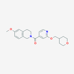 molecular formula C22H26N2O4 B2715856 (6-甲氧基-3,4-二氢异喹啉-2(1H)-基)(2-((四氢-2H-吡喃-4-基)甲氧基)吡啶-4-基)甲酮 CAS No. 2034617-51-9