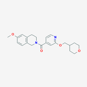 molecular formula C22H26N2O4 B2715856 6-methoxy-2-{2-[(oxan-4-yl)methoxy]pyridine-4-carbonyl}-1,2,3,4-tetrahydroisoquinoline CAS No. 2034617-51-9