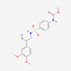 molecular formula C18H22N2O7S B2715857 methyl (4-(N-(2-(3,4-dimethoxyphenyl)-2-hydroxyethyl)sulfamoyl)phenyl)carbamate CAS No. 1797964-24-9