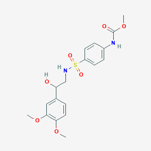 molecular formula C18H22N2O7S B2715857 甲基(4-(N-(2-(3,4-二甲氧基苯基)-2-羟乙基)磺酰胺基)苯基)碳酸酯 CAS No. 1797964-24-9