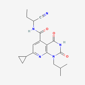 molecular formula C19H23N5O3 B2715859 N-(1-cyanopropyl)-7-cyclopropyl-1-(2-methylpropyl)-2,4-dioxo-1H,2H,3H,4H-pyrido[2,3-d]pyrimidine-5-carboxamide CAS No. 1356772-32-1