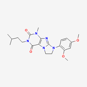 molecular formula C21H27N5O4 B2715860 8-(2,4-dimethoxyphenyl)-3-isopentyl-1-methyl-7,8-dihydro-1H-imidazo[2,1-f]purine-2,4(3H,6H)-dione CAS No. 872628-16-5