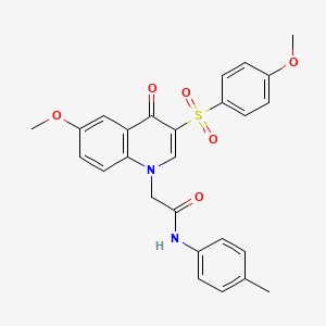 molecular formula C26H24N2O6S B2715867 2-[6-methoxy-3-(4-methoxyphenyl)sulfonyl-4-oxoquinolin-1-yl]-N-(4-methylphenyl)acetamide CAS No. 866813-60-7