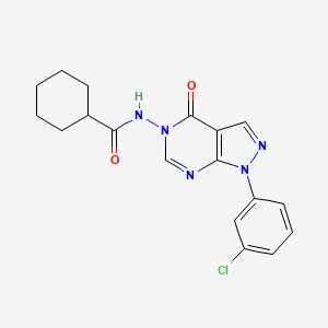 N-(1-(3-chlorophenyl)-4-oxo-1H-pyrazolo[3,4-d]pyrimidin-5(4H)-yl)cyclohexanecarboxamide