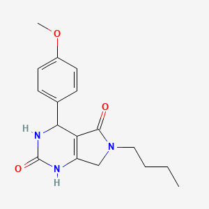 molecular formula C17H21N3O3 B2715893 6-butyl-4-(4-methoxyphenyl)-3,4,6,7-tetrahydro-1H-pyrrolo[3,4-d]pyrimidine-2,5-dione CAS No. 923114-08-3