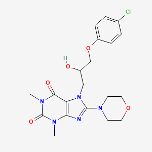 molecular formula C20H24ClN5O5 B2715897 7-(3-(4-chlorophenoxy)-2-hydroxypropyl)-1,3-dimethyl-8-morpholino-1H-purine-2,6(3H,7H)-dione CAS No. 333305-40-1