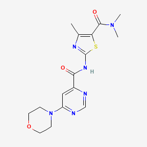 molecular formula C16H20N6O3S B2715904 N,N,4-trimethyl-2-(6-morpholinopyrimidine-4-carboxamido)thiazole-5-carboxamide CAS No. 1903460-96-7