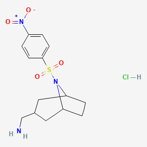 molecular formula C14H20ClN3O4S B2715909 [8-(4-Nitrobenzenesulfonyl)-8-azabicyclo[3.2.1]octan-3-yl]methanamine hydrochloride CAS No. 1795431-82-1