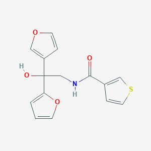 N-(2-(furan-2-yl)-2-(furan-3-yl)-2-hydroxyethyl)thiophene-3-carboxamide