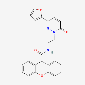 molecular formula C24H19N3O4 B2715915 N-(2-(3-(呋喃-2-基)-6-氧代嘧啶并[1(6H)]-基)乙基)-9H-黄色素-9-甲酰胺 CAS No. 953922-39-9