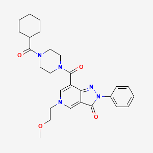 7-(4-(cyclohexanecarbonyl)piperazine-1-carbonyl)-5-(2-methoxyethyl)-2-phenyl-2H-pyrazolo[4,3-c]pyridin-3(5H)-one
