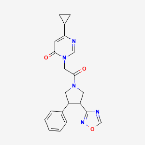 3-(2-(3-(1,2,4-oxadiazol-3-yl)-4-phenylpyrrolidin-1-yl)-2-oxoethyl)-6-cyclopropylpyrimidin-4(3H)-one