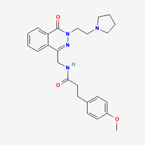 3-(4-methoxyphenyl)-N-((4-oxo-3-(2-(pyrrolidin-1-yl)ethyl)-3,4-dihydrophthalazin-1-yl)methyl)propanamide