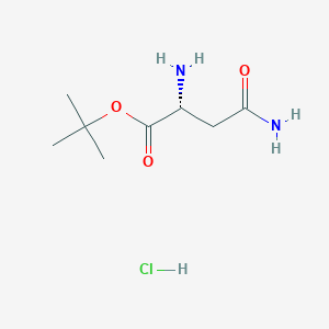 molecular formula C8H17ClN2O3 B2715933 Tert-butyl (2R)-2,4-diamino-4-oxobutanoate;hydrochloride CAS No. 87244-02-8