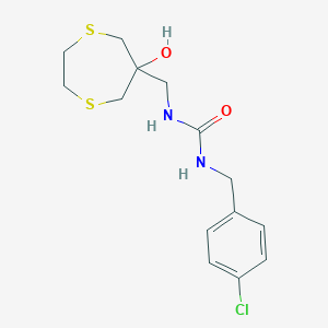 1-[(4-Chlorophenyl)methyl]-3-[(6-hydroxy-1,4-dithiepan-6-yl)methyl]urea