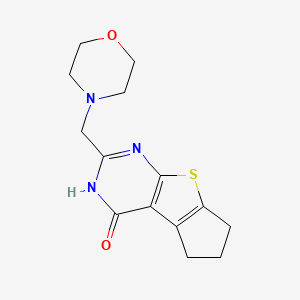 molecular formula C14H17N3O2S B2715950 2-(Morpholinomethyl)-3,5,6,7-tetrahydro-4h-cyclopenta[4,5]thieno[2,3-d]pyrimidin-4-one CAS No. 735342-31-1