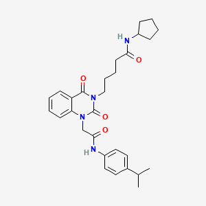 N-cyclopentyl-5-(1-(2-((4-isopropylphenyl)amino)-2-oxoethyl)-2,4-dioxo-1,2-dihydroquinazolin-3(4H)-yl)pentanamide