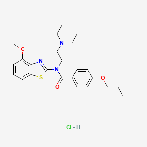 molecular formula C25H34ClN3O3S B2715962 4-butoxy-N-(2-(diethylamino)ethyl)-N-(4-methoxybenzo[d]thiazol-2-yl)benzamide hydrochloride CAS No. 1216637-50-1