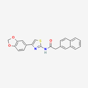 molecular formula C22H16N2O3S B2715969 N-(4-(benzo[d][1,3]dioxol-5-yl)thiazol-2-yl)-2-(naphthalen-2-yl)acetamide CAS No. 955816-44-1