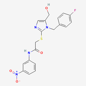 2-((1-(4-fluorobenzyl)-5-(hydroxymethyl)-1H-imidazol-2-yl)thio)-N-(3-nitrophenyl)acetamide